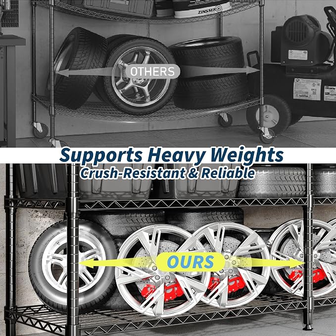 Garvee 70.8" W Storage Shelves Metal Shelving Unit Heavy Duty for Pantry