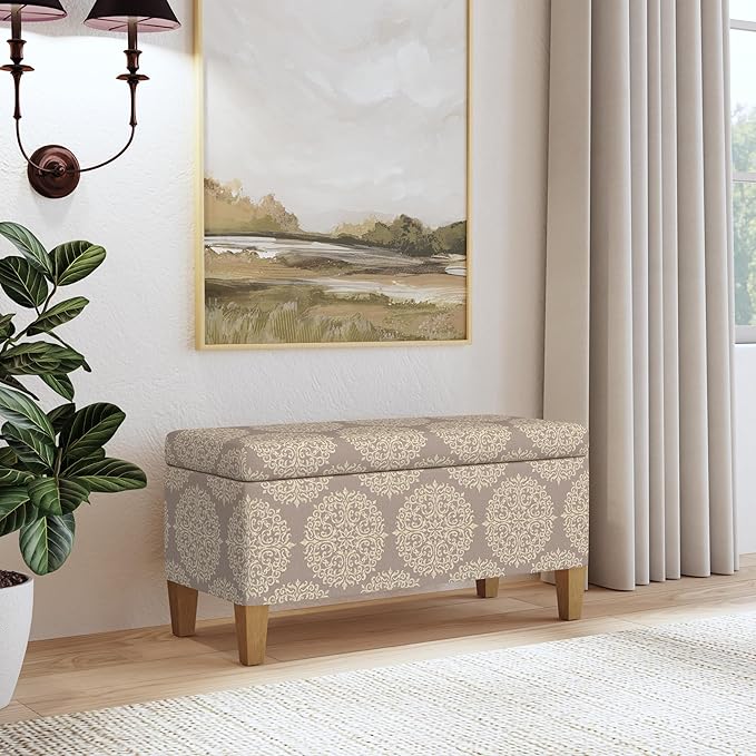 HomePop Drake 36" Storage Bench - Brown Medallion