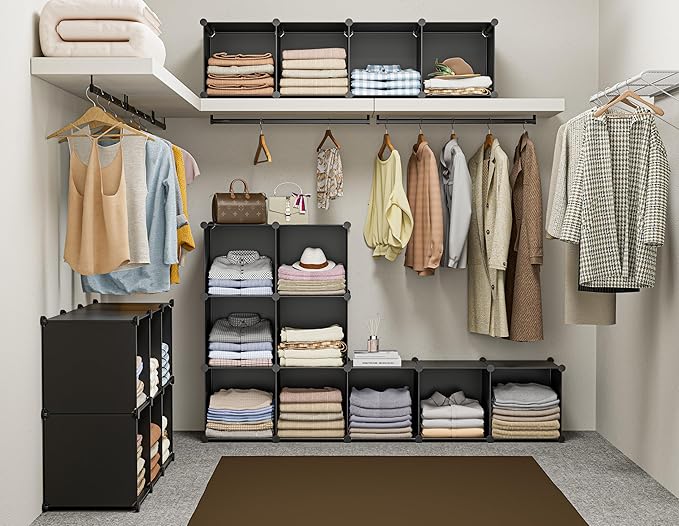 Stackble Cube Storage Organizer Modular Closet Organizers and Storage | 6 Cube Clothes Storage,Portable Bathroom Closet organizers and storage,Cubby storage shelf for Book/Bedroom,Livingroom