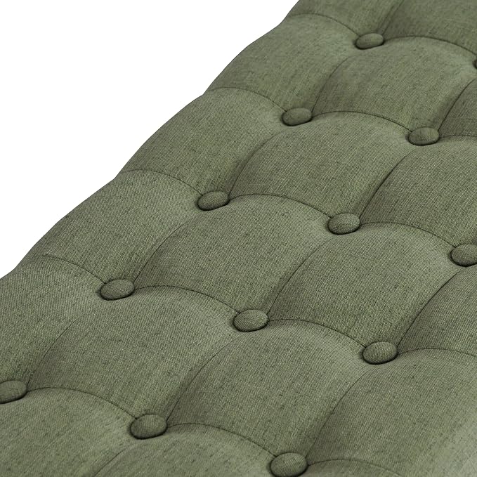 HomePop 48" Modern Tufted Storage Bench - Moss Green