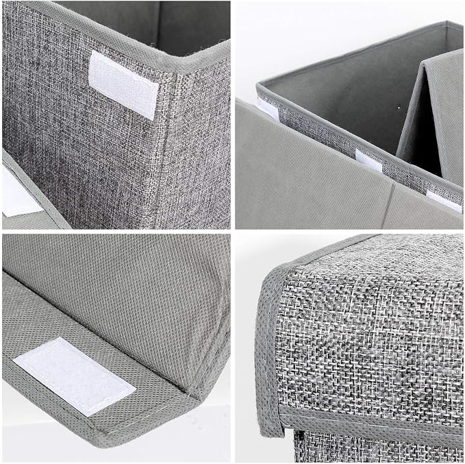 Large Toy Box Storage with Lid, Collapsible Sturdy Toy Chest Storage Bin | Toy Storage with Rivets Handles for Kids, Boys, Girls, Nursery, Playroom, Living Room, Bedroom, 25"x 13" x 16" (Linen Gray)