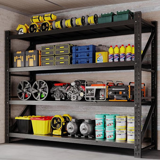 BYNSOE 78.8" W Heavy Duty Garage Shelves 7000lbs Garage Metal Shelving Adjustable Storage Shelves for Industrial, Factory, (78.8" W X 24" D X 78.8" H)