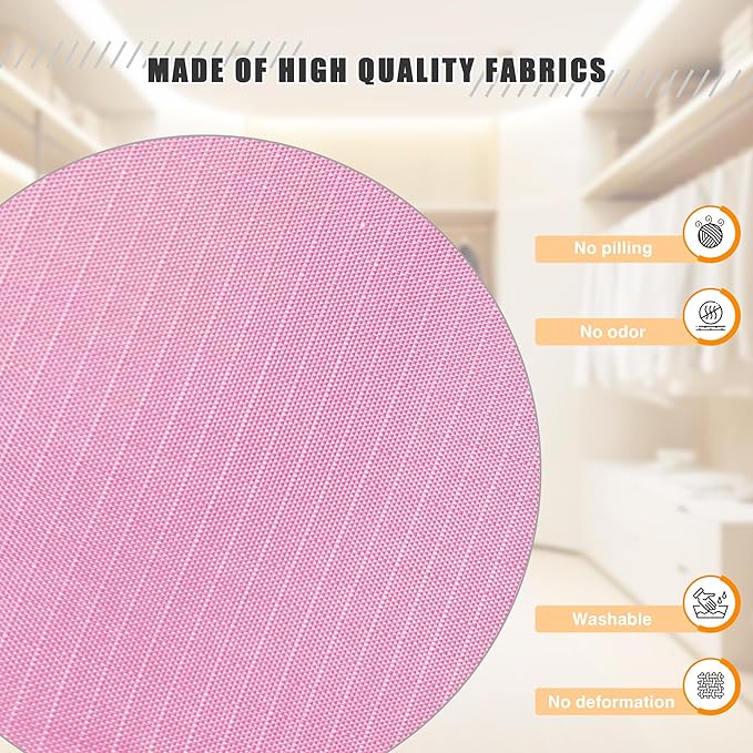 Hanging Closet Organizer 4-Shelf, Oxford Fabric Wardrobe Storage, Pink | Easy-mount foldable design holds clothes, handbags, shoes & accessories; washable Oxford fabric, sturdy and space-saving.