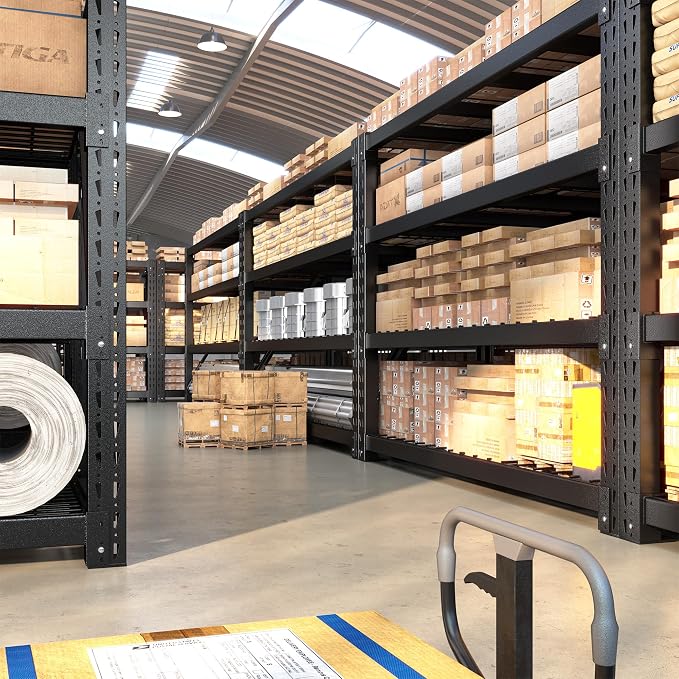 Bepatio 11000LBS Industrial Storage Shelves 2-Pack, 72"H x 60"W x 24"D Super Heavy Duty Shelves, 4-Tier Adjustable Rivet Metal Shelving Unit for Warehouse Distribution Center, Commercial Garage Shop
