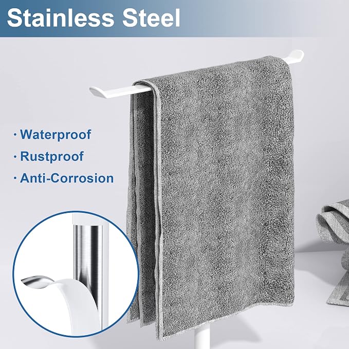 Towel Rack T-Shape Hand Towel Holder for Bathroom, Headband Holder Organizer and Bathroom Towel Racks,Kitchen Towel Rack White Hand Towel Holder