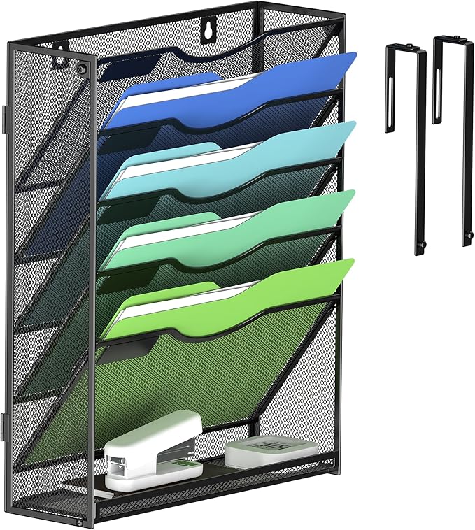 Kuntine.B Wall File Organizer Office Hanging Magazine Holder Wall File Organizer for Office Home