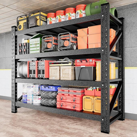 2000LBS Heavy Duty Garage Shelving Units,40" Wide & Deep Storage Shelves,Metal Garage Shelves,Large Storage Rack,Steel Shelf,Industrial Shelving for Shop,Warehouse,Basement,40" W x 20" D x 60" H