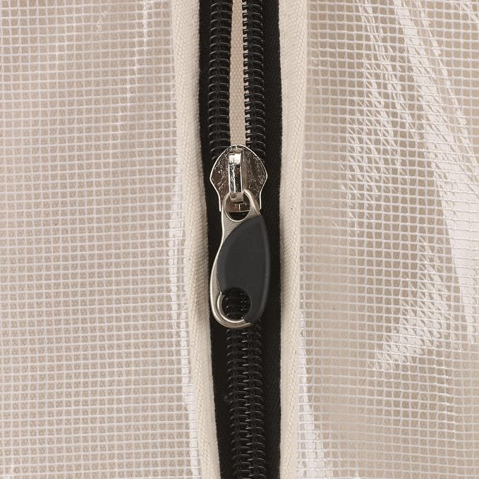 Household Essentials 3392-1 Cedarline Collection Hanging Garment Bag | Dress and Suit Protector | Natural Cotton Canvas,Off-White