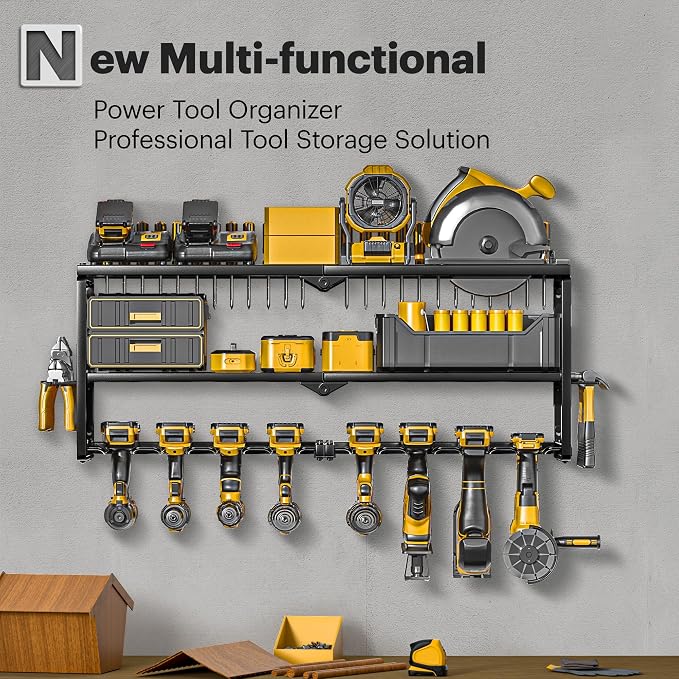 Spampur Power Tool Organizer Wall Mount, 15 Min Assembly, Maximum 150lb load