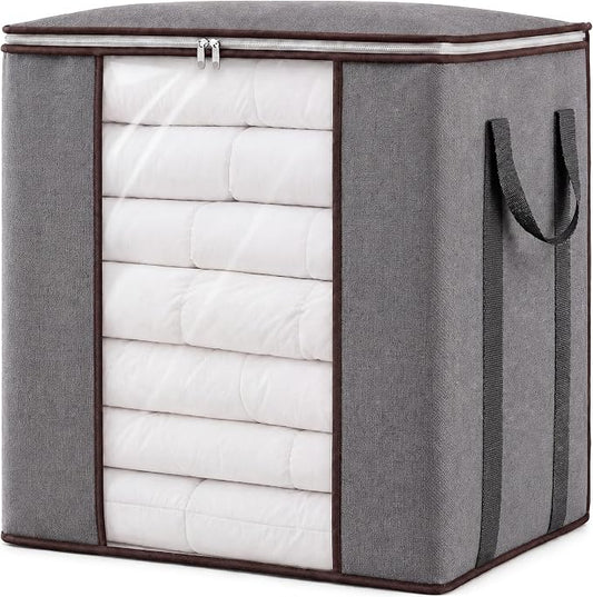 Fixwal Extra Large Blanket Storage Bags 120L Comforter Storage Bags with Reinforced Handles Breathable Clothes Storage Containers for King Comforter Bedding Pillow Sheet Grey | Breathable Fabric, Reinforced Handles, for King Comforters Bedding Pillows ...
