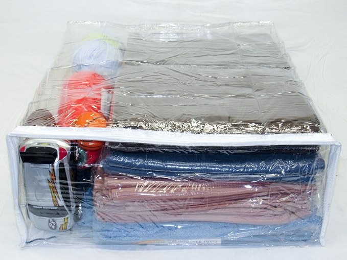 5-Pack X-Large (20" x 23" x 8") Heavy Duty Vinyl Zippered Storage Bags (Clear) for Sweaters, Blankets, Comforters, Bedding Sets (15.9 Gallon)