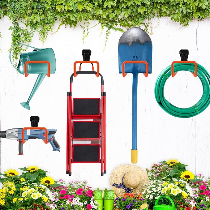 2pcs Hose Organizer Metal Hose Hangers for Outside Heavy Duty Hose Hook | Wall Mount Hose Reels Garden Hose Holder for Ropes