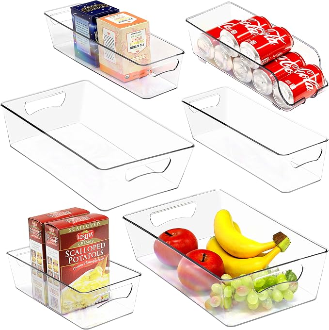 Simple Houseware Refrigerator Storage Organizer Bins, Assorted Set of 6