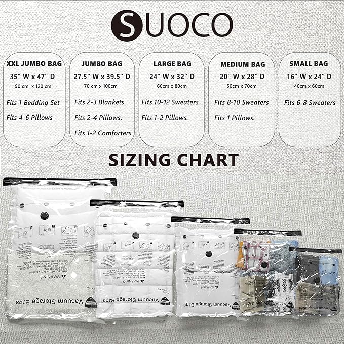 Vacuum Storage Bags, Compression Packing Space Saver Seal Bags for Clothing Bedding Comforters Blankets Pillows, 28 Combo