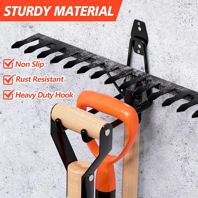 MKRUI 40-Pack Garage Hooks for Storage & Hanging Items, Save Space | Hangs Bikes, Ladders, Ropes, Hoses, Tools; for Garage, Warehouse, Shop, Shed, Yard