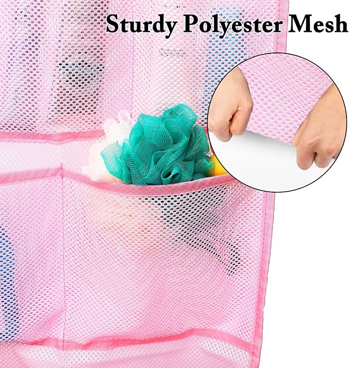 Fammart Mesh Shower Caddy Hanging, Quick-Drying Shower Organizer with 7 Pockets, Portable Bathroom Organizers and Storage for Shampoo, Soap, Loofah, Travel, and Cruise Essentials