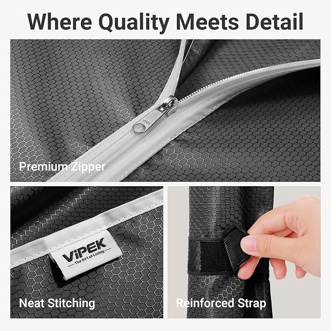 VIPEK V2C Heavy Duty Clothes Rack with Black Upgraded Polyester Cover | Metal Portable Closet with Adjustable Shelves & Hanging Rods, Freestanding Wardrobe Closet Organize for Bedroom, 700LBS