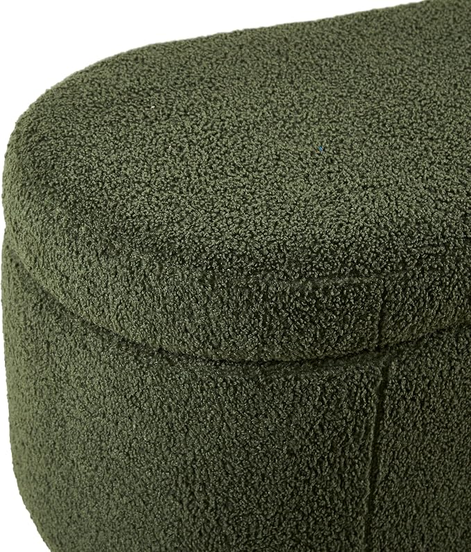 Bailey Boucle-Style Curved Storage Accent Bench