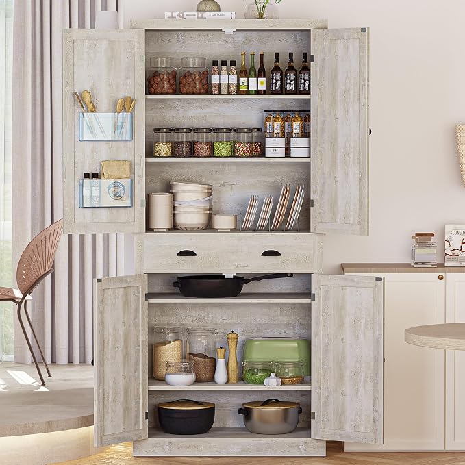 IRONCK Storage Cabinet with Drawers and Doors for Living Room and Entryway | Open Shelves, Adjustable shelves, Organized essentials