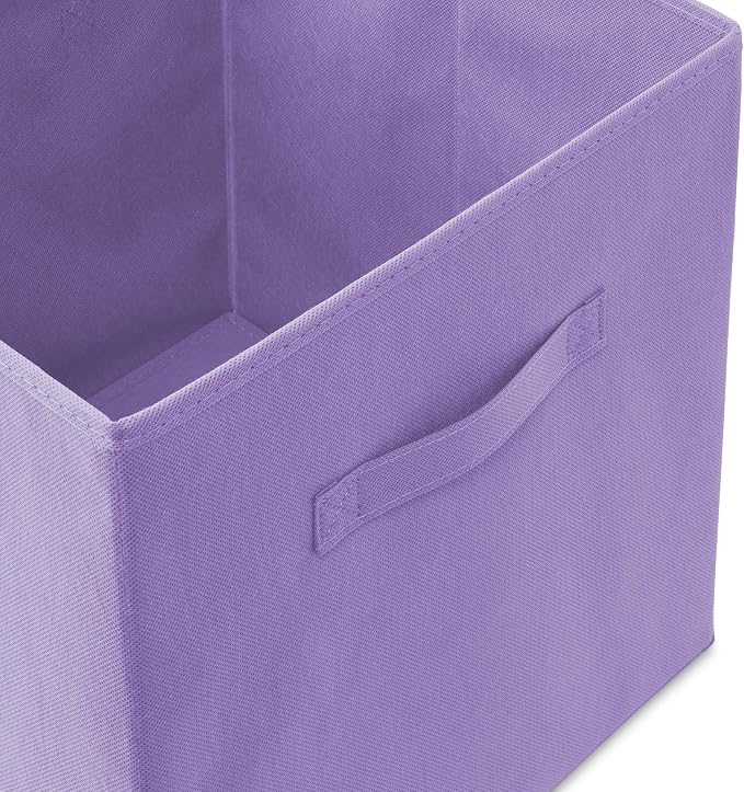 Casafield Set of 6 Collapsible Fabric Cube Storage Bins, Multicolor - 13" Foldable Cloth Baskets for Shelves, Cubby Organizers & More
