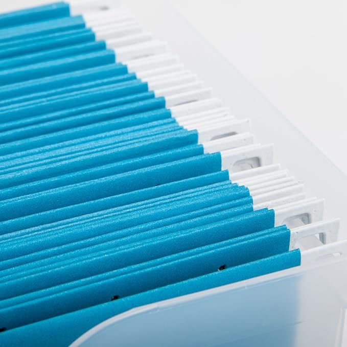 IRIS USA 6-Pack Medium Desktop File Box with Open Lid, Clear | Organize paperwork, mail, magazines, and office supplies with portable storage for desks, classrooms, and home workspaces