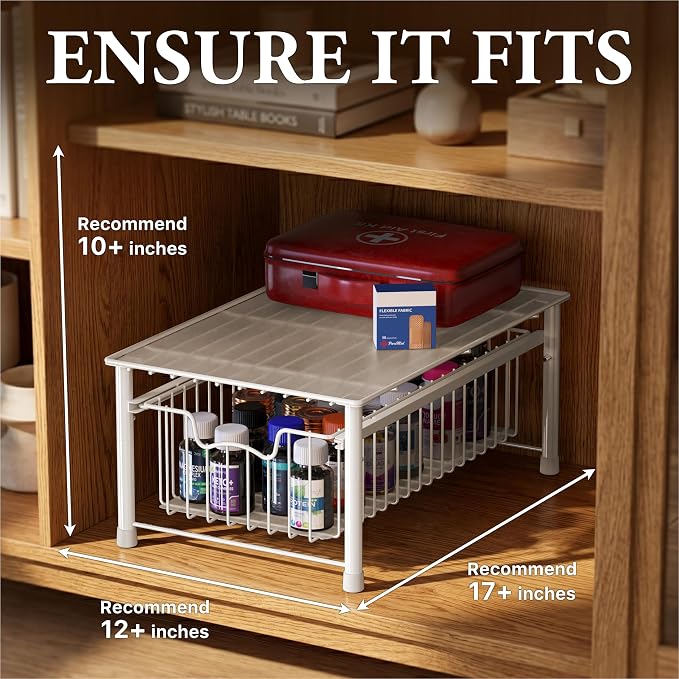 Simple Houseware Stackable Basket Drawer, White