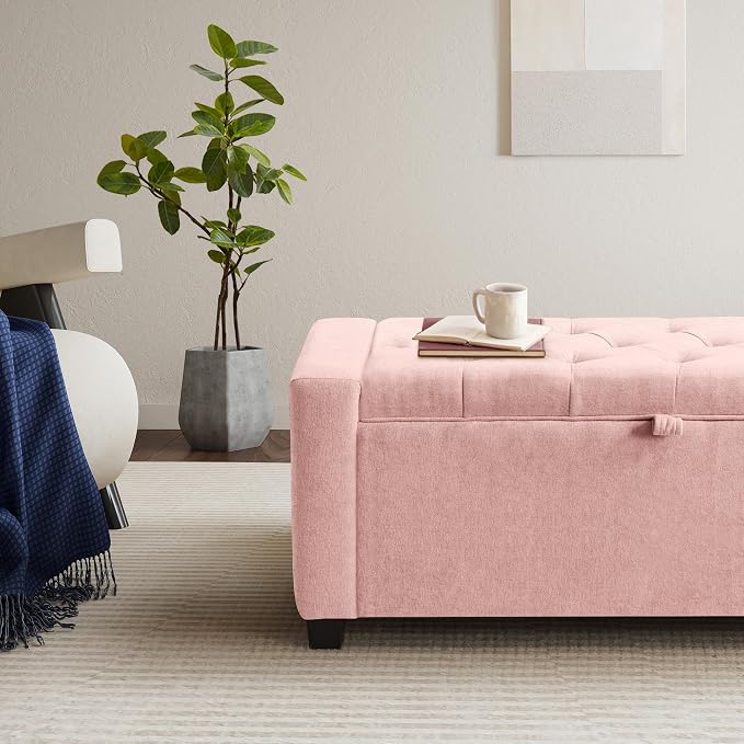 GRAINELL 42.13” Storage Ottoman Bench, Upholstered Tufted Bedroom Bench | End of Bed Storage Bench for Living Room & Entryway, 350 lb Capacity