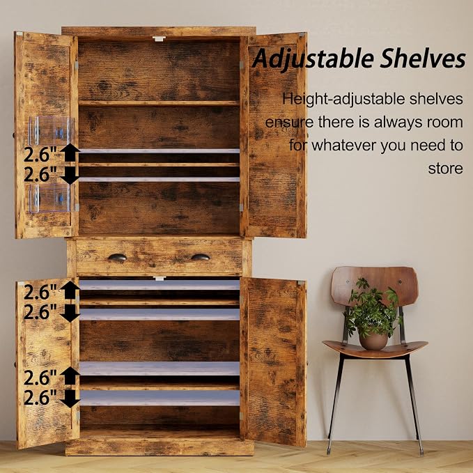 IRONCK Storage Cabinet with Drawers and Doors for Living Room and Entryway | Open Shelves, Adjustable shelves, Organized essentials