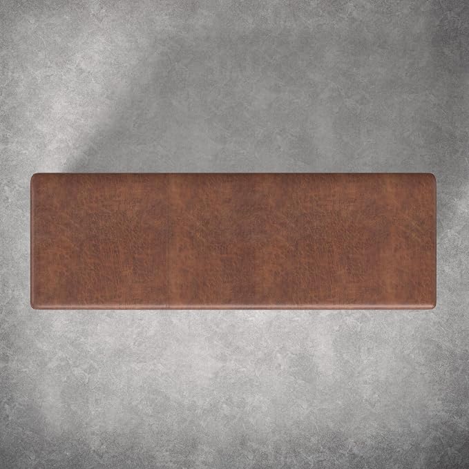 SIMPLIHOME Avalon Storage Ottoman Bench - 54 inch Wide Upholstered Vegan Leather Extra Large Rectangle Ottoman Bench in Distressed Pecan Brown, Contemporary Ottoman for Living Room with Lift-Up Lid