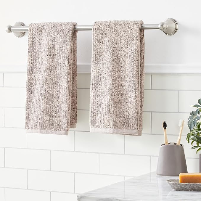 Amazon Basics Straight Modern Towel Bathroom Bar, 24 inch, Satin Nickel
