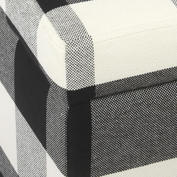 HomePop 36" Storage Ottoman Bench with Hinged Lid - Black Buffalo Plaid