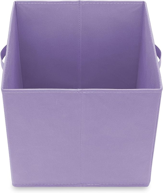 Casafield Set of 6 Collapsible Fabric Cube Storage Bins, Lavender - 13" Foldable Cloth Baskets for Shelves, Cubby Organizers & More