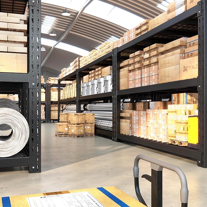Bepatio 8250LBS Heavy Duty Garage Shelving,Storage Shelves Industrial Metal Shelving, 3-Tier Adjustable Shelves for Factory Warehouse Shop Storage Room 24" D × 60" W × 66" H, Black