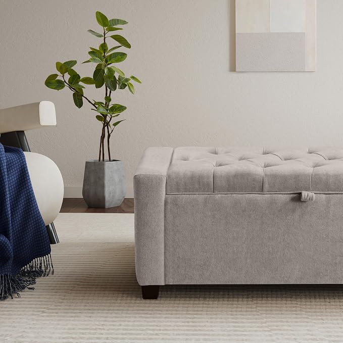 GRAINELL 42.13” Storage Ottoman Bench, Upholstered Tufted Bedroom Bench | End of Bed Storage Bench for Living Room & Entryway, 350 lb Capacity