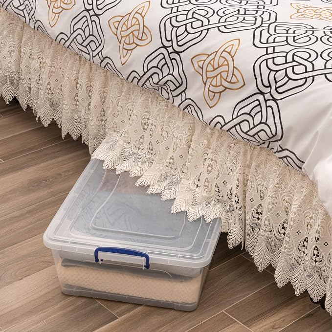 Superio Storage Bins with Lids, Clear Plastic Containers for Organizing, Stackable Totes, BPA Free, Odor Free, Organizer Boxes for Home, and Dorm (2 Pack, 42 Quart)