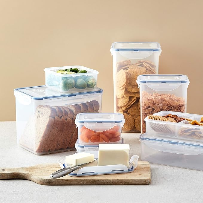 LOCK & LOCK Easy Essentials Food lids (flip-top) / Pantry Storage/Airtight containers, BPA Free, top-16.5 Cup-for Cereal, Clear (Pack of 2)
