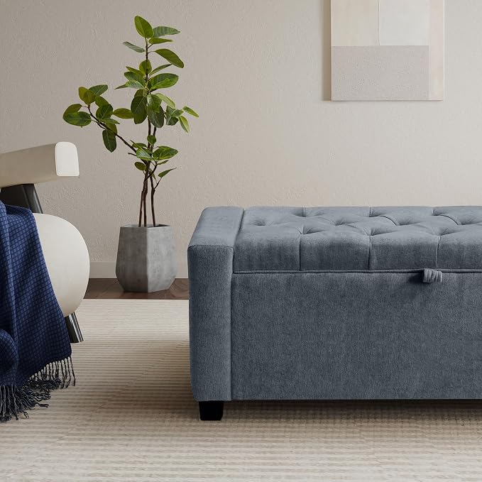GRAINELL 42.13” Storage Ottoman Bench, Upholstered Tufted Bedroom Bench | End of Bed Storage Bench for Living Room & Entryway, 350 lb Capacity