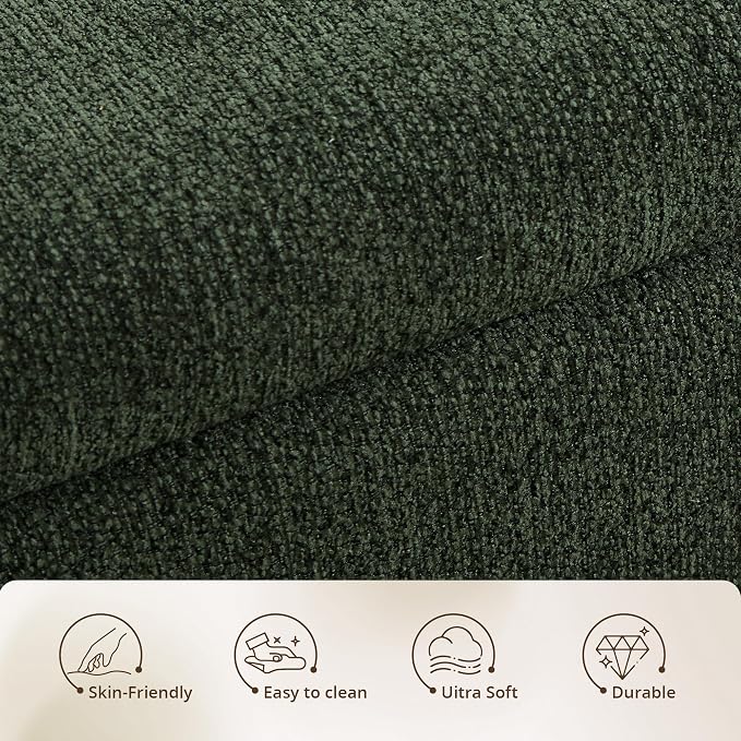 47'' Modern Storage Ottoman Benches with Walnut Wood Legs Ottoman Bench with 22 Gallons Storage Space Fabric Upholstered Seating End of Bed Bench for Bedroom for Livingroom Green