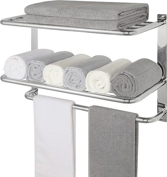 3-Tier Bathroom Towel Rack, SUS 304 Wall Mount, Brushed Nickel