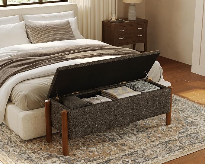 Storage Ottoman Bench, End of Bed Bench for Bedroom