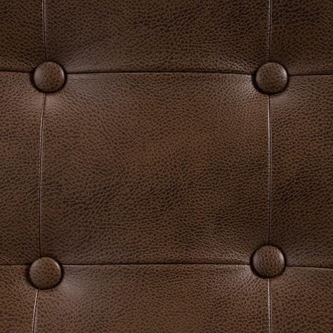 HomePop 46" Tufted Storage Bench - Antique Brown