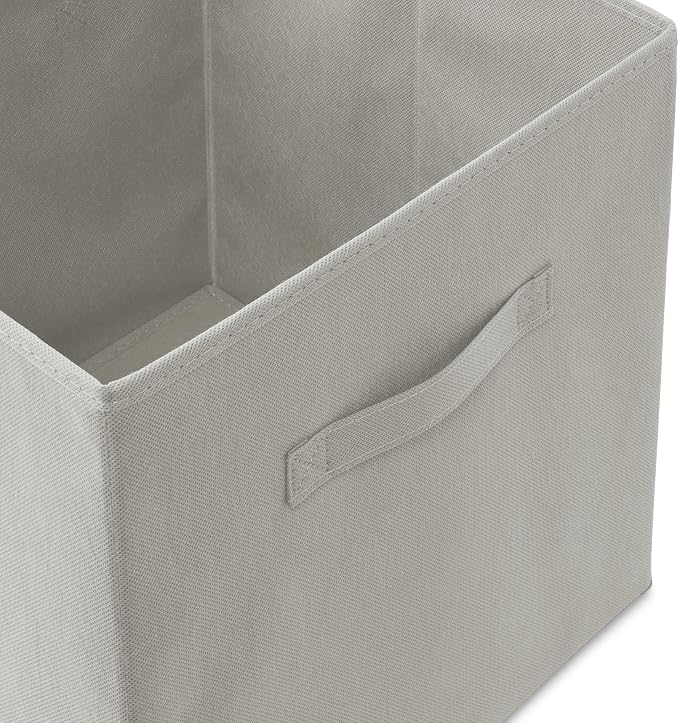 Casafield Set of 6 Collapsible Fabric Cube Storage Bins, Light Gray - 13" Foldable Cloth Baskets for Shelves, Cubby Organizers & More