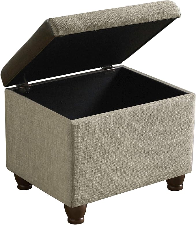 Spatial Order 22" Medium Rectangular Storage Ottoman - Tan