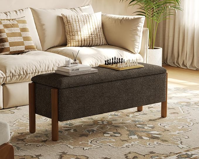 Storage Ottoman Bench, End of Bed Bench for Bedroom