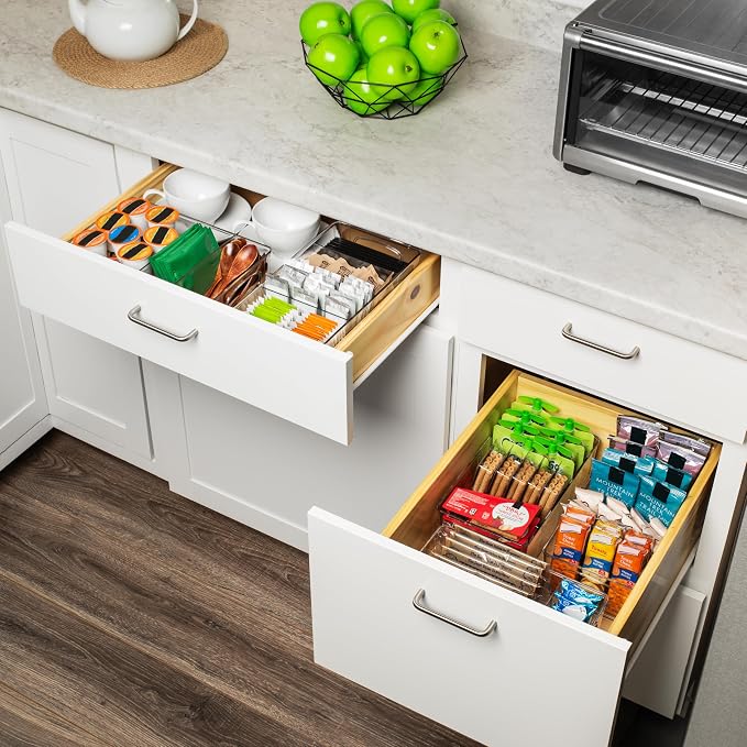Pantry Organizers and Storage, Cabinet Organizer Kitchen Organizers and Storage - Fridge Organizer, Drawer Organizer & Snack Organizer - Refrigerator Organizers and Storage, Cupboard Shelf Organizer
