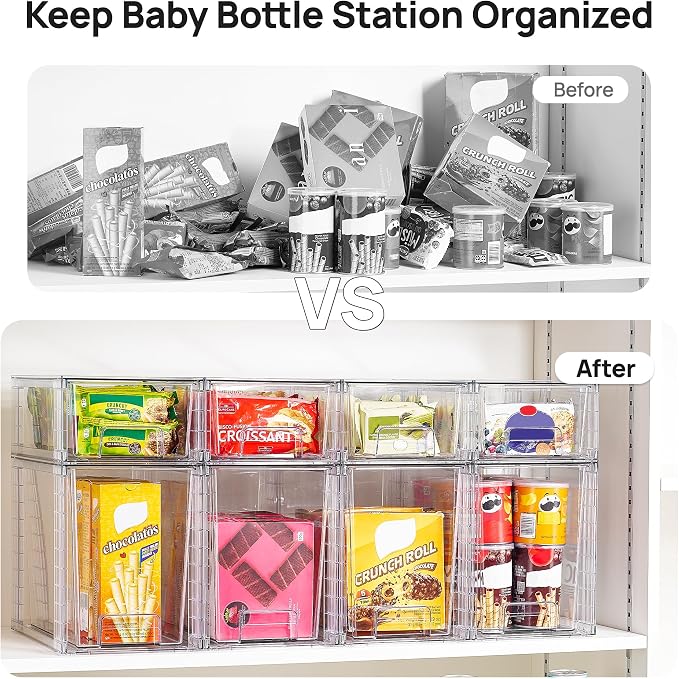 Vtopmart Clear Stackable Storage Drawers