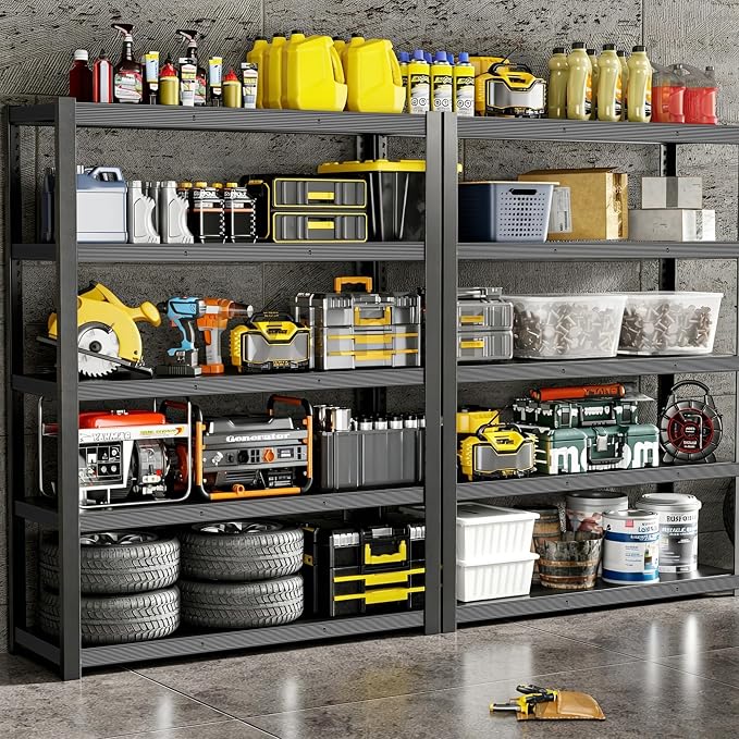84" H 5-Tier Heavy Duty Storage Shelves, 3000LBS Capacity Adjustable Metal Industrial Garage Shelving Units,Freestanding Storage Rack for Shop and Warehouse, 84" H x 55" W x 24" D