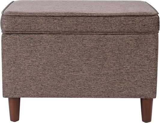 Spatial Order 24" Dinah Collection Storage Ottoman - Chocolate Brown
