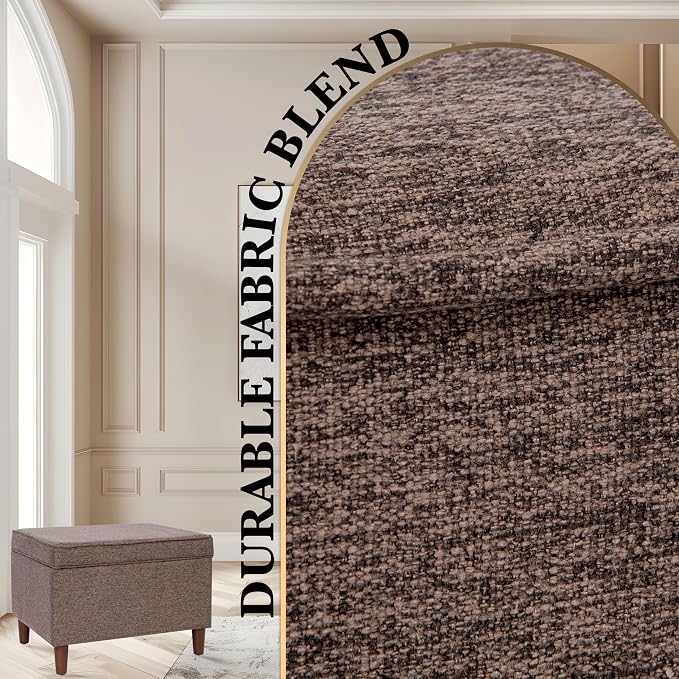 Spatial Order 24" Dinah Collection Storage Ottoman - Chocolate Brown