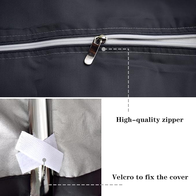 Wire Shelf Cover 36" W x 18" D x 54" H, 600D Zippered Storage Rack Cover | Turn open wire shelving into clean enclosed storage with a durable 600D cover and front zipper for easy daily access